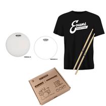 Kit Snare Pele de Caixa 14" com B14HDD + S14H30 + TX5AW + Camiseta - Evans