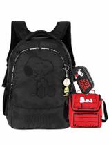 Kit Snoopy Mochila De Costas Notebook + Lancheira + Estojo T