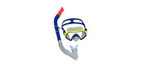 Kit Snorkel + Mascara Juvenil Crusader Duráveis Para Natação