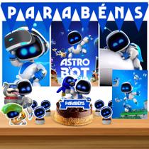 Kit só um bolinho decoração Astro Bot Playstation Aniversário festa em casa, topo bolo - 35 Peças