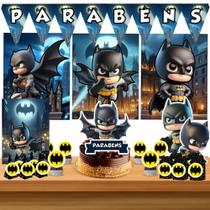 Kit só um bolinho decoração Batman Cute Aniversário festa em casa banner, topo bolo - 50 Peças