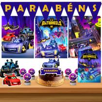 Kit só um bolinho decoração Batwheels Aniversário festa em casa banner, topo bolo - 35 Peças Kit só um bolinho decoração Batwheels Aniversário festa em casa banner, topo bolo - 35 Peças