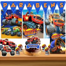 Kit só um bolinho decoração Blaze Monster Machines Aniversário festa em casa, topo bolo-35 Peças Kit só um bolinho decoração Blaze Monster Machines Aniversário festa em casa, topo bolo-35 Peças
