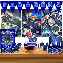 Kit só um bolinho decoração Blue Lock Aniversário festa em casa, topo bolo - 50 Peças Kit só um bolinho decoração Blue Lock Aniversário festa em casa, topo bolo - 50 Peças