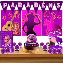 Kit só um bolinho decoração Boiadeira Aniversário festa em casa banner, topo bolo - 50 Peças