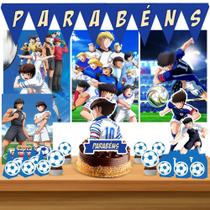 Kit só um bolinho decoração Captain Tsubasa Aniversário festa em casa, topo bolo - 50 Peças