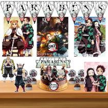 Kit só um bolinho decoração Demon Slayer Aniversário festa em casa banner, topo bolo Kit só um bolinho decoração Demon Slayer Aniversário festa em casa banner, topo bolo