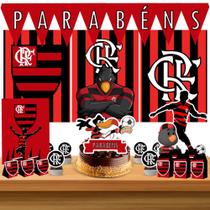 Kit só um bolinho decoração Flamengo Aniversário festa em casa, topo bolo - 50 Peças