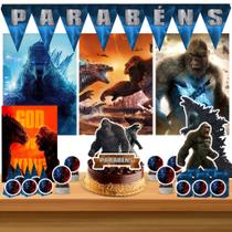 Kit só um bolinho decoração Godzilla vs Kong Aniversário festa em casa, topo bolo - 50 Peças Kit só um bolinho decoração Godzilla vs Kong Aniversário festa em casa, topo bolo - 50 Peças