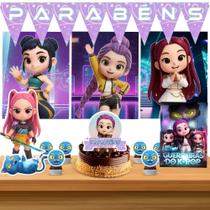 Kit só um bolinho decoração Guerreiras do Kpop Aniversário festa em casa banner - 35 peças Kit só um bolinho decoração Guerreiras do Kpop Aniversário festa em casa banner - 35 peças