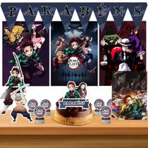 Kit só um bolinho decoração Kimetsu no Yiaba Aniversário festa em casa, topo bolo - 35 Peças Kit só um bolinho decoração Kimetsu no Yiaba Aniversário festa em casa, topo bolo - 35 Peças