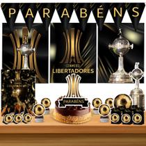 Kit só um bolinho decoração Libertadores Aniversário festa em casa banner, topo bolo - 50 Peças