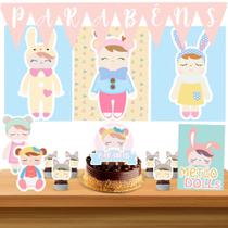 Kit só um bolinho decoração Metdolls Aniversário festa em casa banner, topo bolo - 35 Peças
