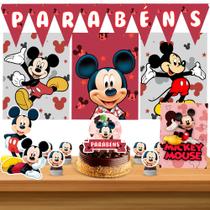 Kit só um bolinho decoração Mickey Aniversário festa em casa banner, topo bolo - 35 Peças Kit só um bolinho decoração Mickey Aniversário festa em casa banner, topo bolo - 35 Peças