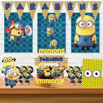Kit só um bolinho decoração Minions Aniversário festa em casa banner, topo bolo