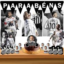 Kit só um bolinho decoração Neymar Santos Aniversário festa em casa banner, topo bolo - 50 Peças