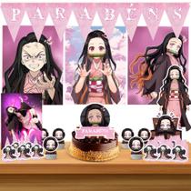 Kit só um bolinho decoração Nezuko Aniversário festa em casa banner, topo bolo - 50 Peças