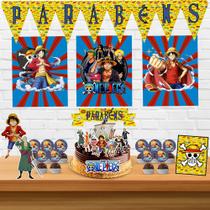 Kit só um bolinho decoração One Piece Aniversário festa em casa banner, topo bolo