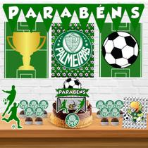 Kit só um bolinho decoração Palmeiras Aniversário festa em casa banner, topo bolo