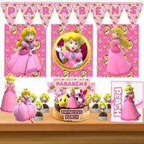 Kit só um bolinho decoração Princesa Peach Aniversário festa em casa banner, topo bolo - Pointfest