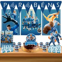 Kit só um bolinho decoração Quarteto Fantástico Aniversário festa em casa banner, topo bolo - 50Pçs Kit só um bolinho decoração Quarteto Fantástico Aniversário festa em casa banner, topo bolo - 50Pçs