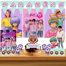 Kit só um bolinho decoração Saja Boys Kpop Aniversário festa em casa, topo bolo - 50 Peças Kit só um bolinho decoração Saja Boys Kpop Aniversário festa em casa, topo bolo - 50 Peças