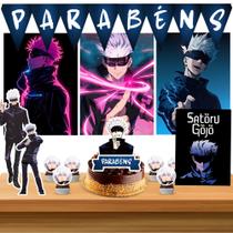 Kit só um bolinho decoração Satoru Gojo Aniversário festa em casa, topo bolo - 35 Peças