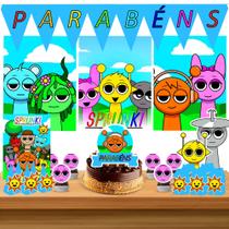 Kit só um bolinho decoração Sprunki Game Aniversário festa em casa banner, topo bolo - 50 Peças