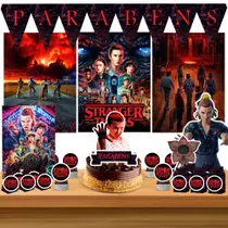 Kit só um bolinho decoração Stranger Things Aniversário festa em casa, topo bolo - 50 Peças