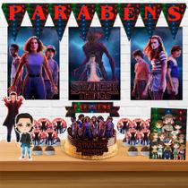 Kit só um bolinho decoração Stranger Thinks Aniversário festa em casa banner, topo bolo