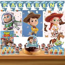 Kit só um bolinho decoração Toy Story Cute Aniversário festa em casa banner, topo bolo - 50 Peças Kit só um bolinho decoração Toy Story Cute Aniversário festa em casa banner, topo bolo - 50 Peças