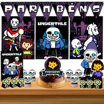 Kit só um bolinho decoração Undertale Aniversário festa em casa banner, topo bolo - 50 Peças