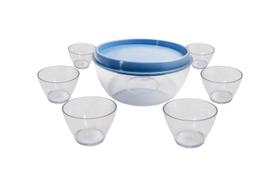 Kit sobremesa 7 peças/ saladeira elegance azul pastel Kit sobremesa 7 peças/ saladeira elegance azul pastel
