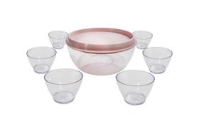 Kit sobremesa 7 peças / saladeira elegance rose micromax