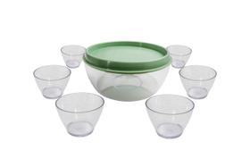 Kit sobremesa 7 peças / saladeira elegance verde menta