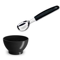 Kit Sobremesa Colher de Sorvete e Cumbuca Coza Cozy 500ml Preta