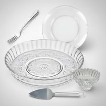 Kit Sobremesa Completo Garfo Prato Bowls Boleira Espatula