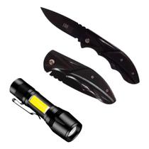 Kit Sobrevivencia Canivete De Bolso E Mini Lanterna