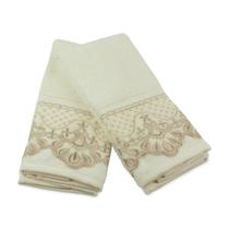 Kit Social (Lavabo) 2 Peças c/Renda 30x50cm Buettner Janine Creme Kit Social (Lavabo) 2 Peças c/Renda 30x50cm Buettner Janine Creme