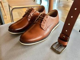 Kit Social Sapato Oxford Casual Com Cinto Largo Em Couro Nobre