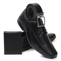 Kit Social Sapato Preto West Line Carteira + Cinto Kit Social Sapato Preto West Line Carteira + Cinto