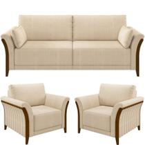 Kit Sofá 02 Lugares 162Cm Com 02 Poltronas M03 Bege