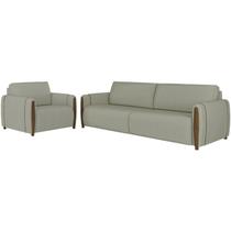 Kit Sofa 168 cm E Poltrona Decorativa Encanto Linho TCE 1026 Moll