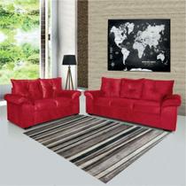 Kit Sofá 2 E 3 Lugares 1015 Vermelho Mamflex Vermelho