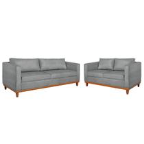 Kit Sofá 2 e 3 Lugares 180cm Europa Bouclé - Doce Sonho Móveis