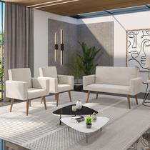 Kit Sófa 2 Lugares + 2 Poltronas Decorativas Para Recepção