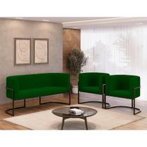 Kit Sofá 2 Lugares + 2 Poltronas para Recepção Balaqui