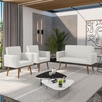Kit Sófa 2 Lugares E 2 Poltronas Para Sala De Estar Recepção
