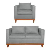 Kit Sofa 2 Lugares e Poltrona Europa Bouclé - Doce Sonho Móveis