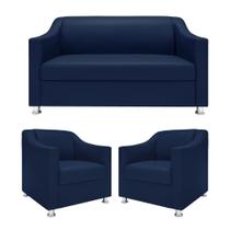 Kit Sofá 2 Lugares Namoradeira Com 2 Poltronas De Barbearia